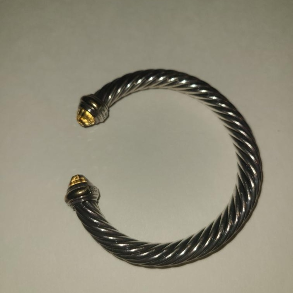 David Yurman Classic Cable Bangle in 14K Yellow Gold Sterling Silver